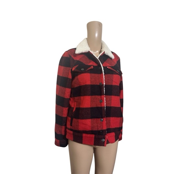 Levi's Red and Black Checkered Sherpa Jacket - Picture 6 of 7